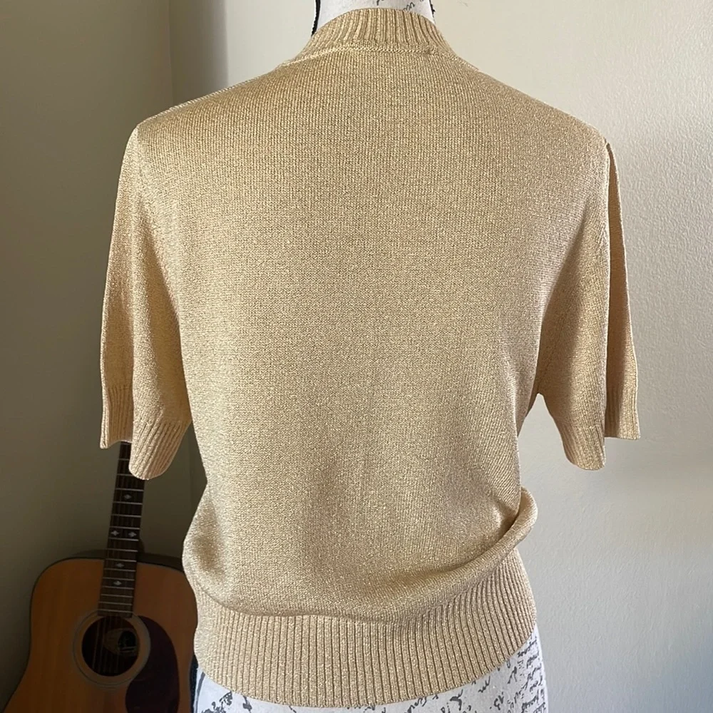 ST. JOHN Gold Knit Sweater - Picture 5 of 9